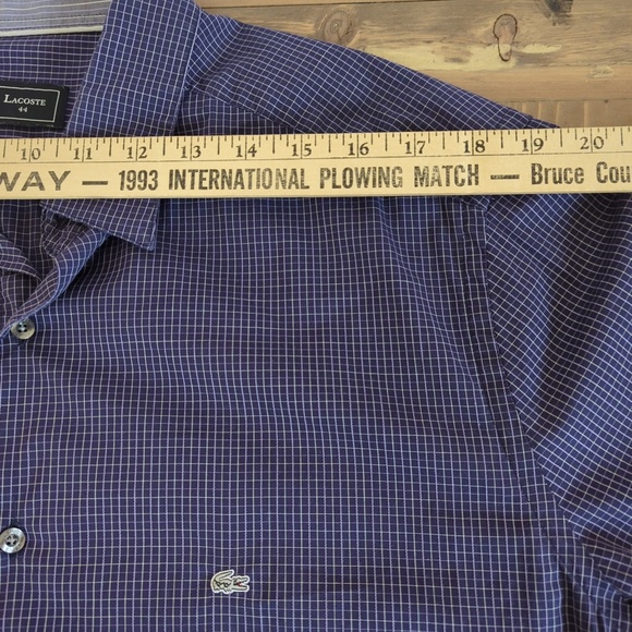 Lacoste Men’s Purple Long Sleeve Button Down Shirt - Picture 11 of 13